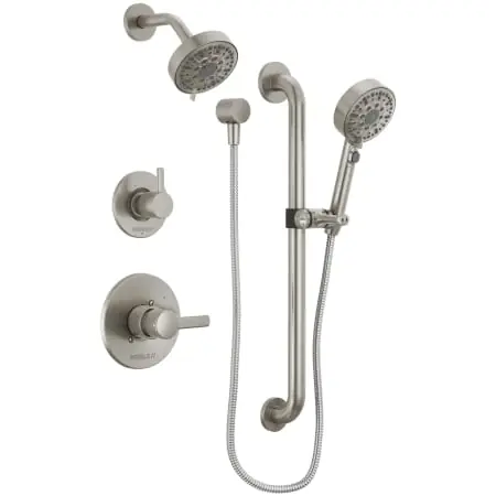 Peerless Faucet PTT24247 Precept Shower System with Shower Head, Hand Shower, Slide Bar, Shower Arm, Hose, and Valve Trim