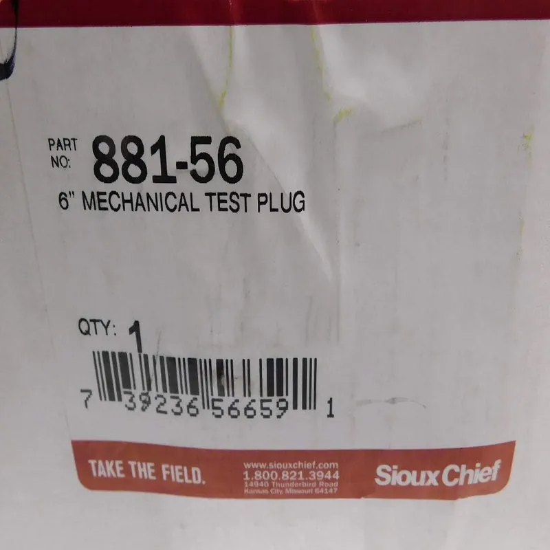 Sioux Chief 881-56 Mechanical Test Plug 6 inches