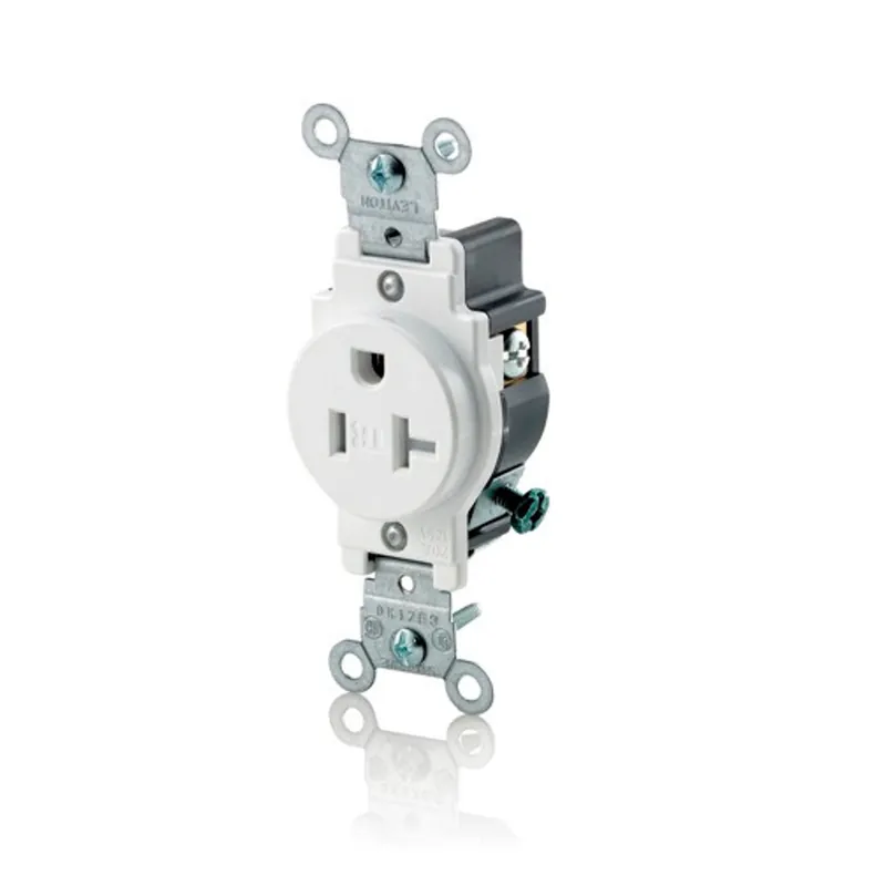 Leviton T5020-W 20-Amp 125-Volt NEMA 5-20R Single Receptacle