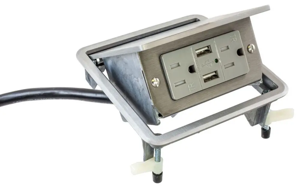 Hubbell WSBUSB2X2ALU Work Surface Box 15A
