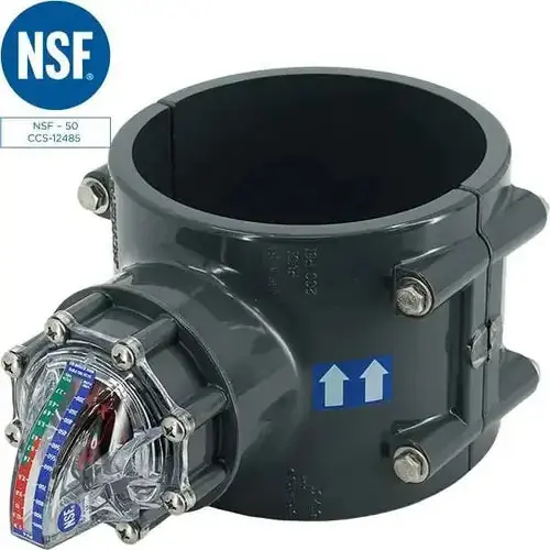 H2FLOW Controls fv-6 Flow Meter Check Valve 6 Inch Tee