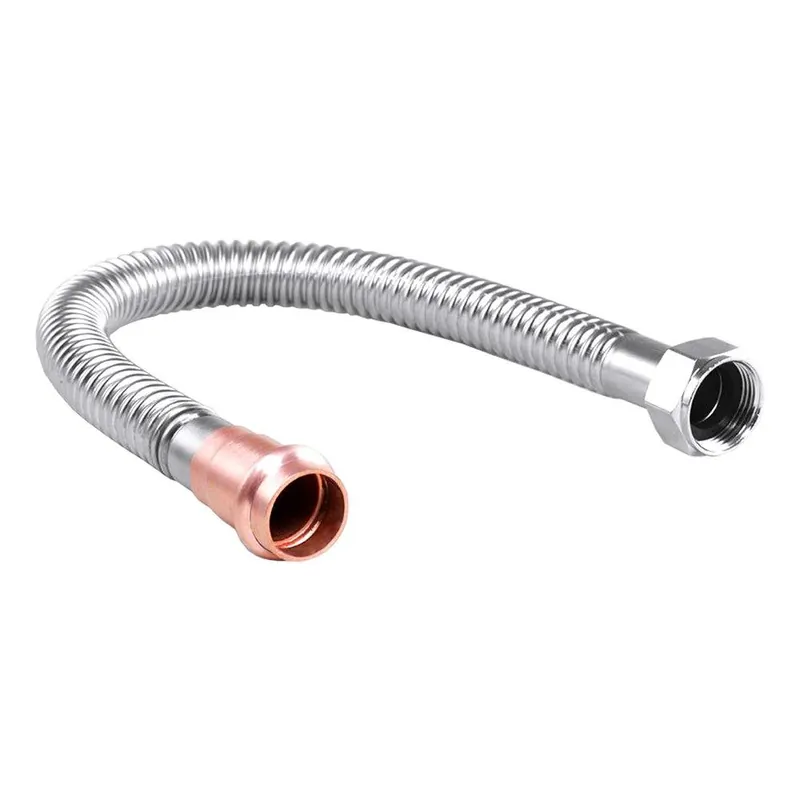 Falcon Stainless fspp18 3/4 inches I.D. SS Flex with 3/4 inches FIP x 7/8 inches Copper Press x 18 inches