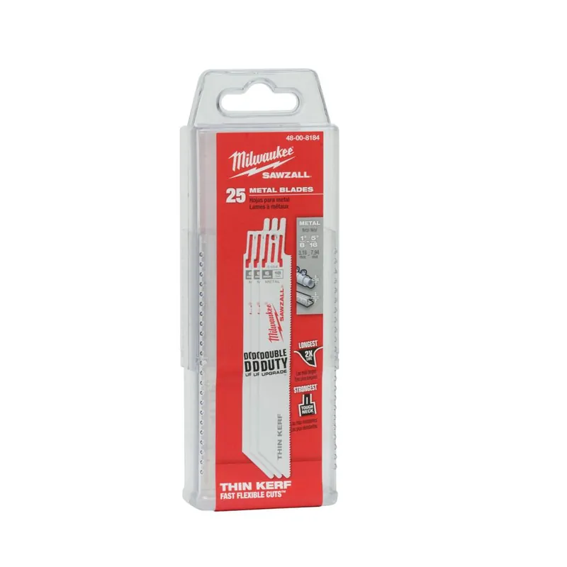 Milwaukee 48-00-8184 6 in. 18 TPI Sawzall Reciprocating Saw Blades (25-Pack)