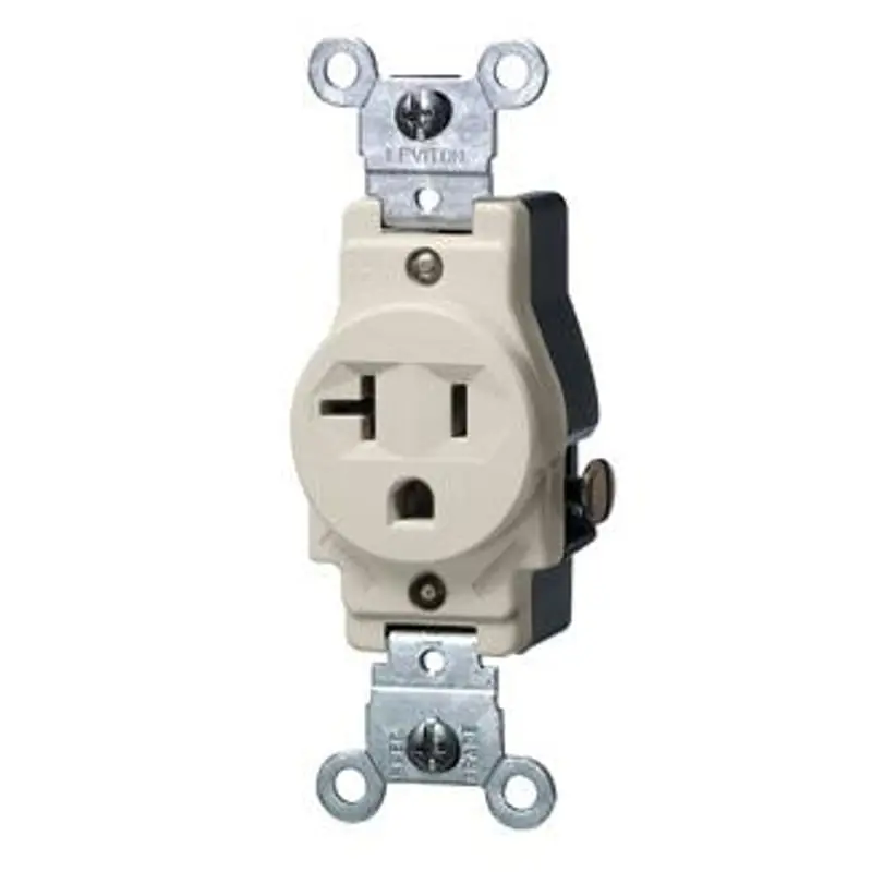 Leviton 5801-T Single Receptacle 20 Amp 125 Volt