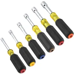 Klein Tools 65456 Hollow-shaft Nut Driver Set 6 Piece Sae