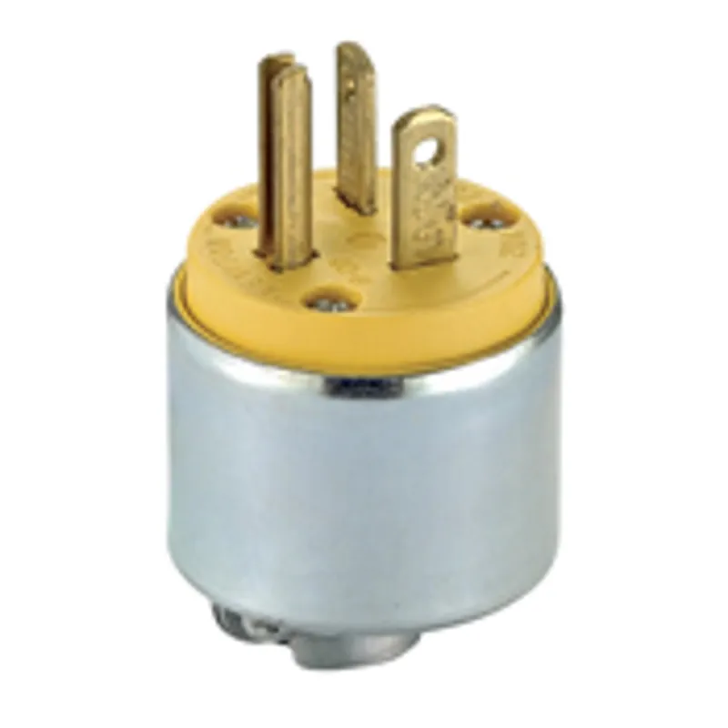 Leviton 620PA 20 Amp, 250 Volt, Armored, Grounding Plug, Steel
