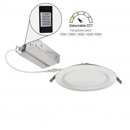 Nora Lighting NEFLINTW-R6MPW Flin Round Can-less Wafer LED Downlight 1300 Lumens
