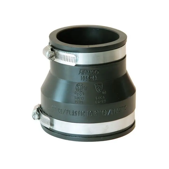 Fernco 1056-43 4x Flexible Pvc Reducer Coupling