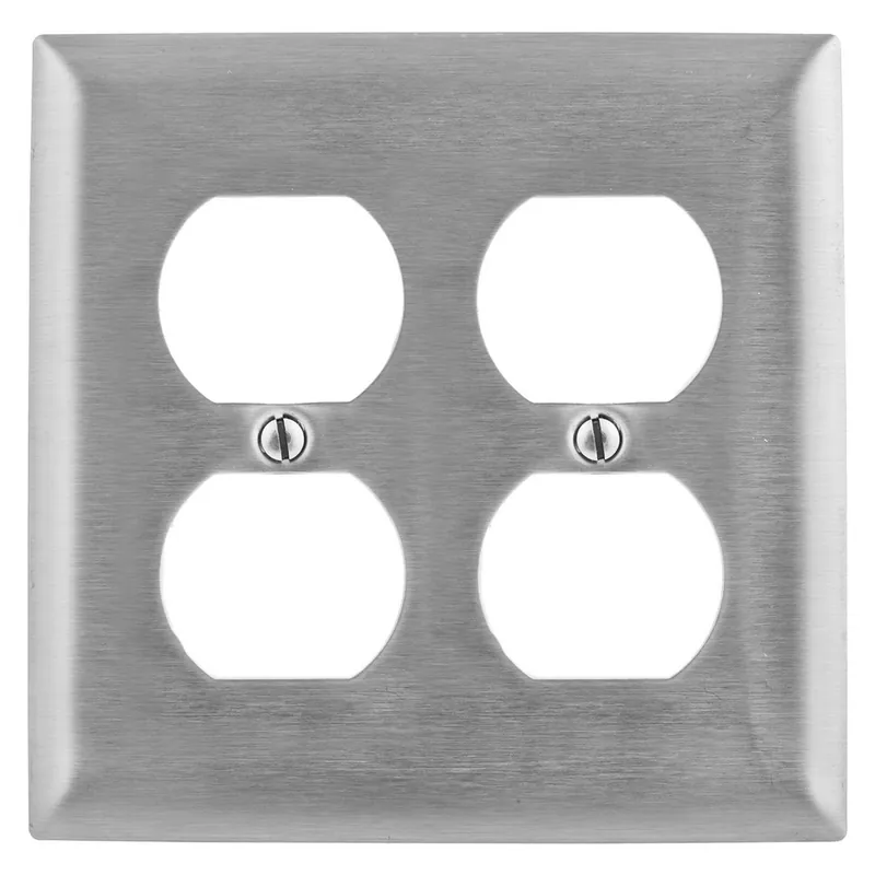 Hubbell SSJ82 Jumbo Smooth Wall Plate 2 Gang 2 Duplex