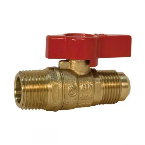 Nibco N013555 GBV-38M Ball Valve 3/8 x 1/2 Inch Flare x MNPT