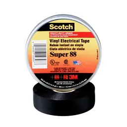 3M super88plus Vinyl Electrical Tape 0.75in X 66ft Black 600V