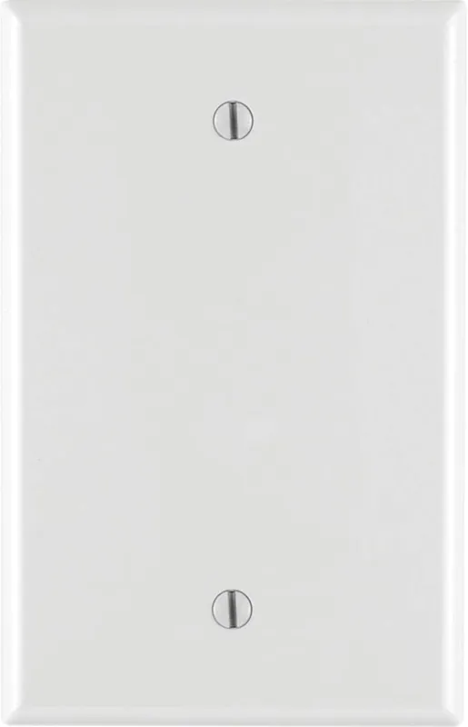 Leviton PJ13-W 1-Gang Blank Wallplate Midway Size