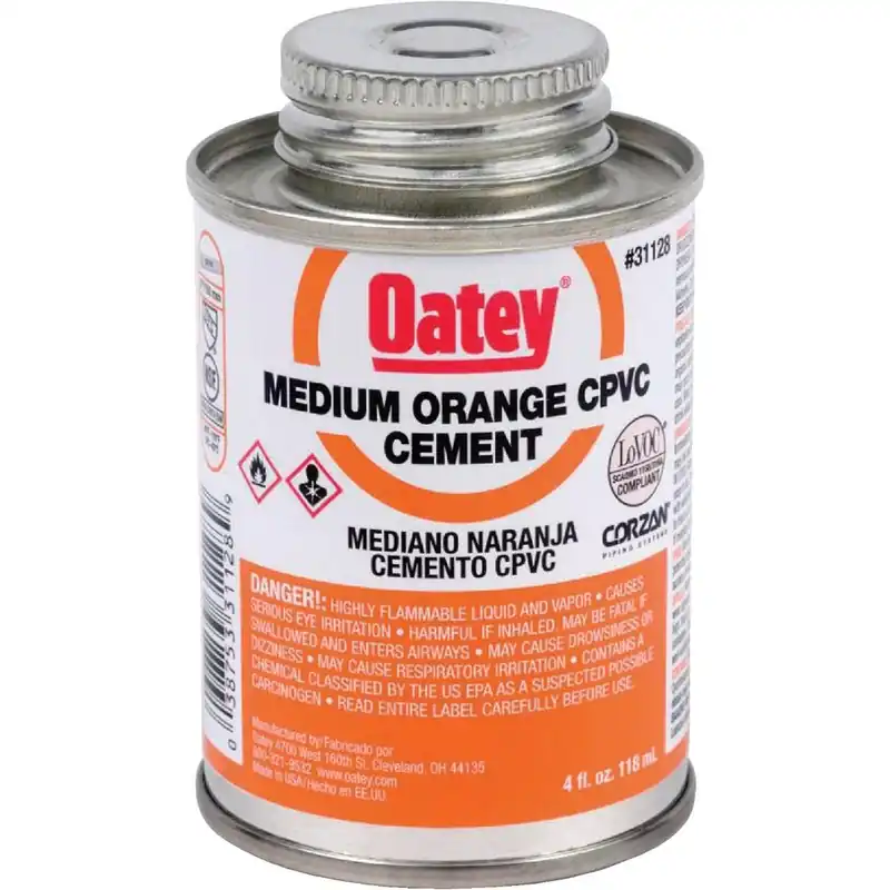 Oatey 31128 Cpvc Medium Body Orange Cement 4 Oz