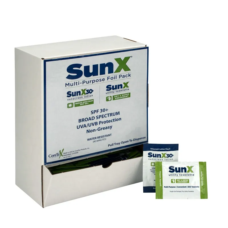 First Aid Only 18-450 SunX30 Lotion and Wipe Combo Pack 50/Box
