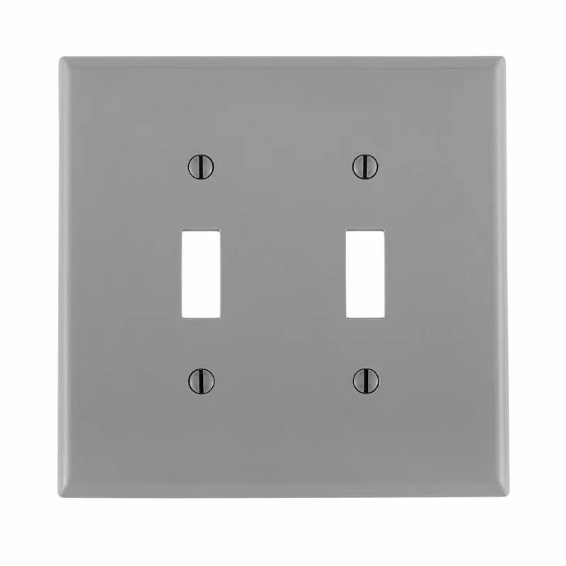 Leviton PJ2-GY 2-Gang Toggle Switch Wallplate, Midway Size