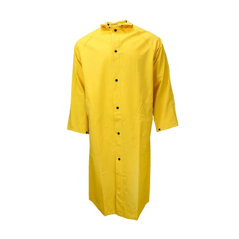 Radians 10165-31-1-YEL-L 1650C Economy Rain Coat with Snaps and Detachable Hood Large