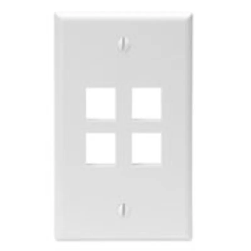 Leviton 41080-4WP QuickPort Wall Plate 4-Port