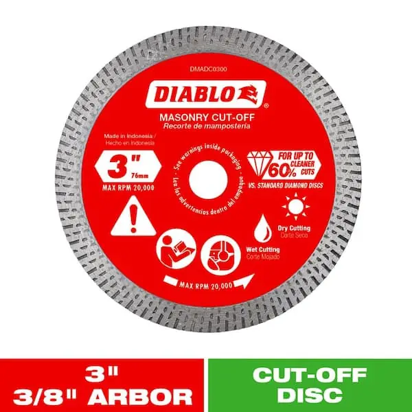 Diablo dbd030045105f Metal Cut Off Disc 3 in 5 Pack