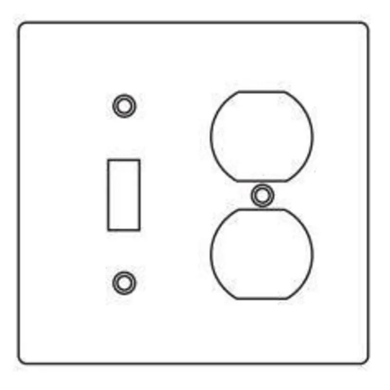 Hubbell 2FTA Device Box Cover 2 Gang Duplex Receptacle/Toggle Switch