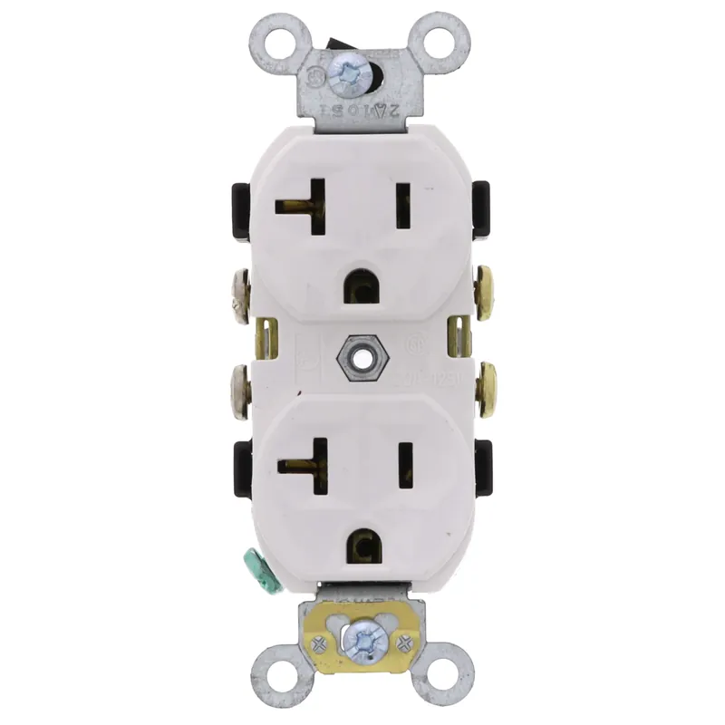 Leviton CR20-W Straight Blade Receptacle 125 VAC 20 Amp