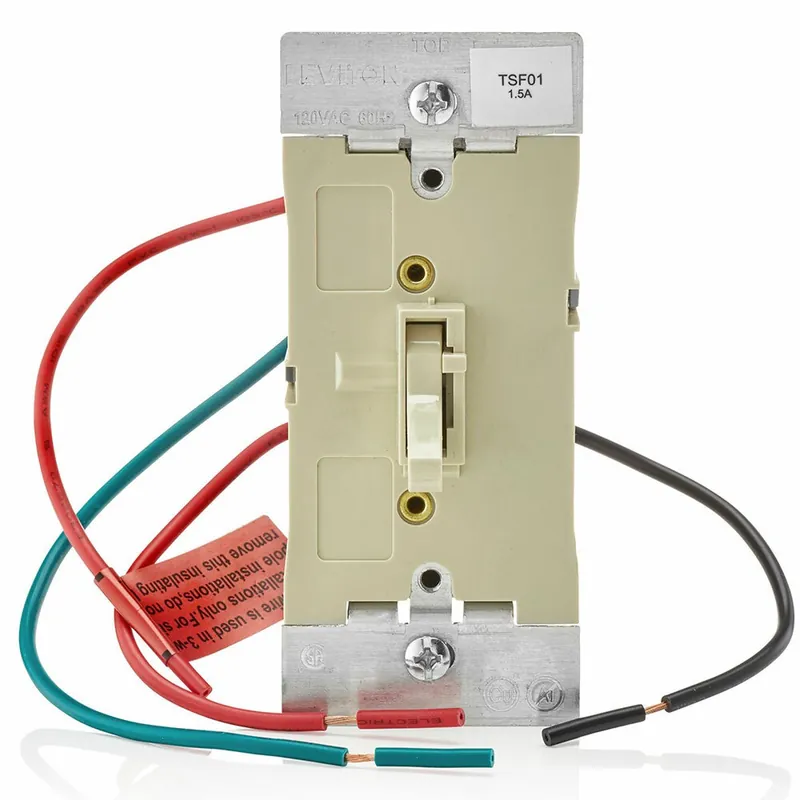 Leviton TSF01-10I Preset Toggle Slide Quiet 3 Speed Fan Control 1.5 Amp