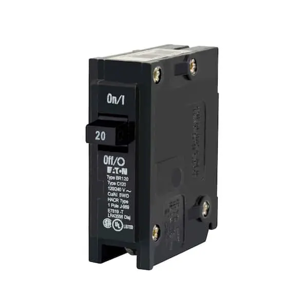 Schneider Electric BR120 Eaton BR 20 Amp Single Pole Circuit Breaker