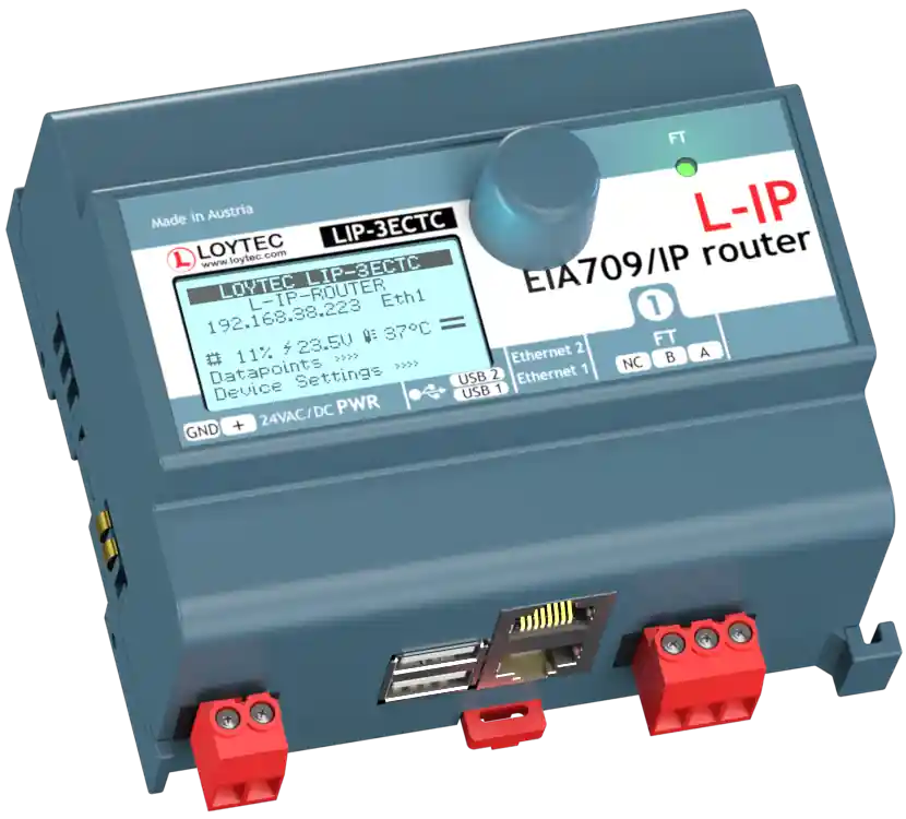 Loytec LIP-3ECTC cea-709/IP-852 Router, 1 x TP/FT-10, 2 x Ethernet Port (IP-852)