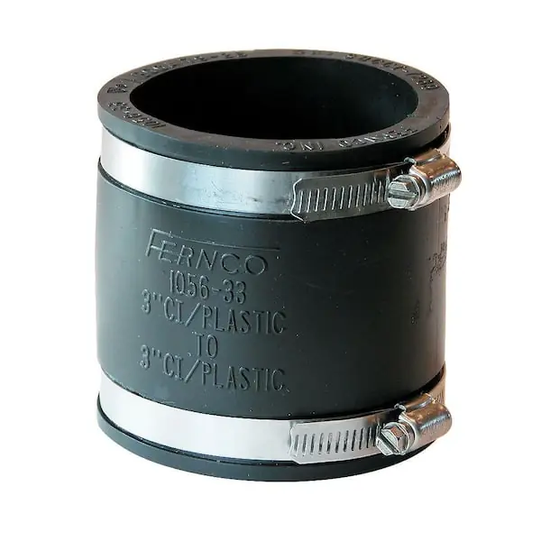Fernco 1056-33 3 Inch Flexible Pvc Clamp Coupling
