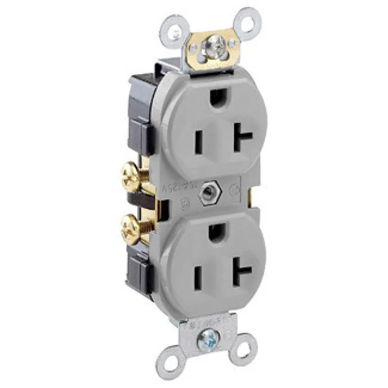 Leviton CR20-GY Duplex Receptacle 20-Amp, 125-Volt