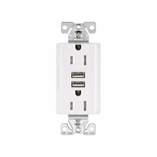 Eaton eaton-tr7755w 15A Tamper Resistant Usb Duplex Receptacle
