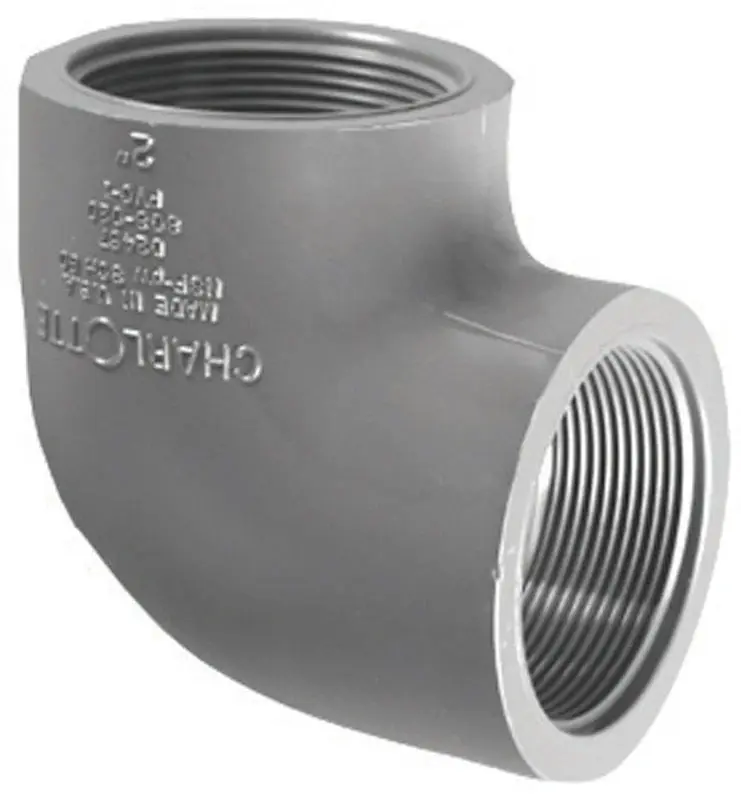 Charlotte Pipe PVC 08302 1400 Elbow 1 inches Sch80 90 Degree T x T Elbow
