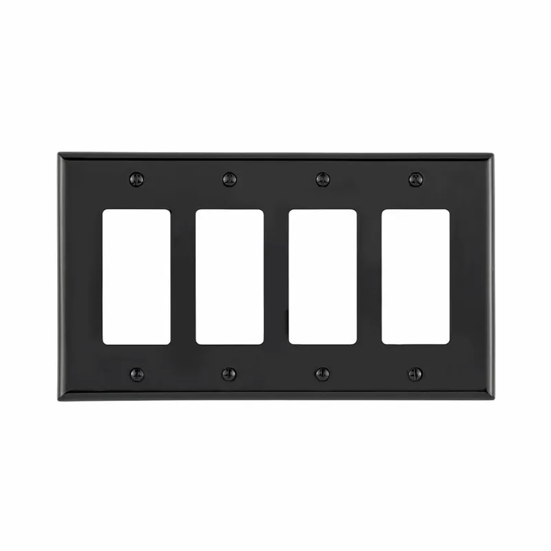 Leviton PJ264-E 4-Gang Decora/GFCI Device Decora Wallplate/Faceplate Midway Size
