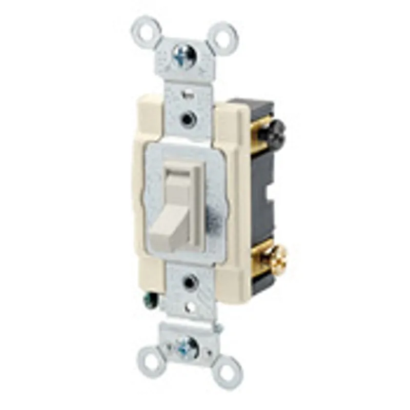 Leviton 54504-2T 4-Way Framed AC Quiet Toggle Switch, 120/277 VAC, 15 Amp