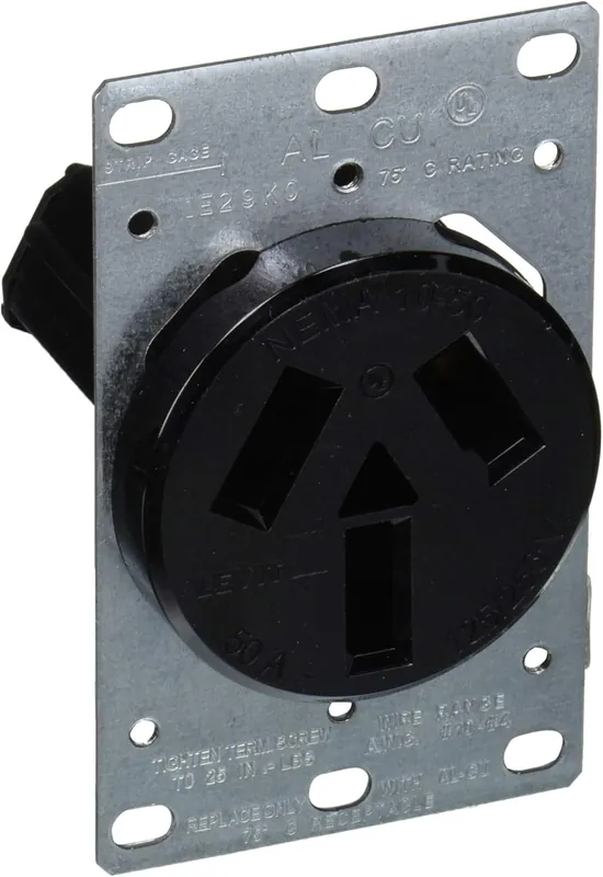 Leviton 5206-S10 Straight Blade Receptacle 50 Amp, 125/250 Volt