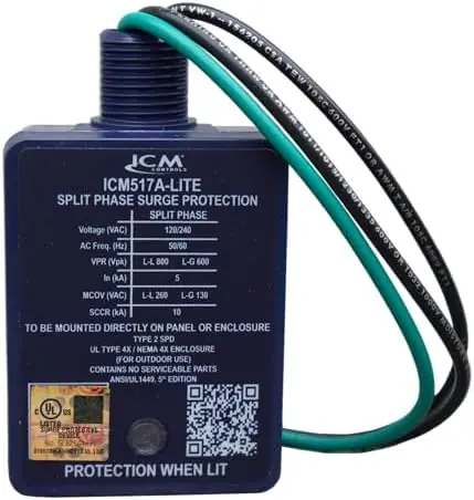 Icm Controls Icm517-Lite Surge Protective Device 60kA Replacement of Ag3000