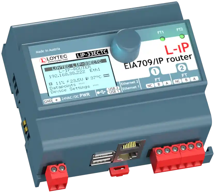 Loytec LIP-33ECTC EIA709/IP Controller, 2x FT10, 2x Ethern