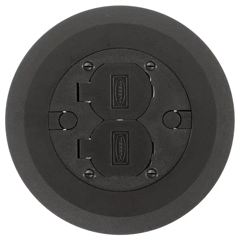 Hubbell PFBCBLA Non-Metallic Concrete Floor Box Flush Round Cover and Flange