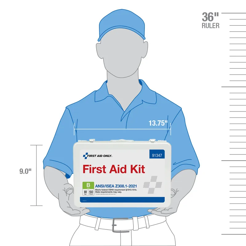First Aid Only 91347 First Aid Kit 50 Person ANSI Compliant Class B Metal Case
