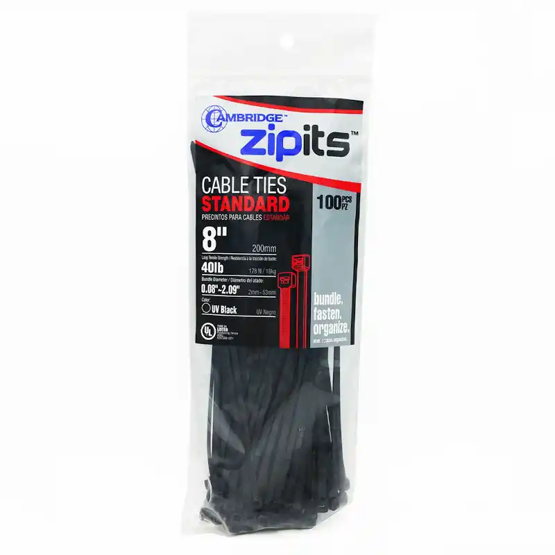 Cambridge 110870 Uv Black Cable Tie 8 Inches