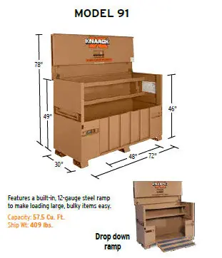Knaack 91-KL Piano Box with Ramp 57.5 cu ft w/ 2KL