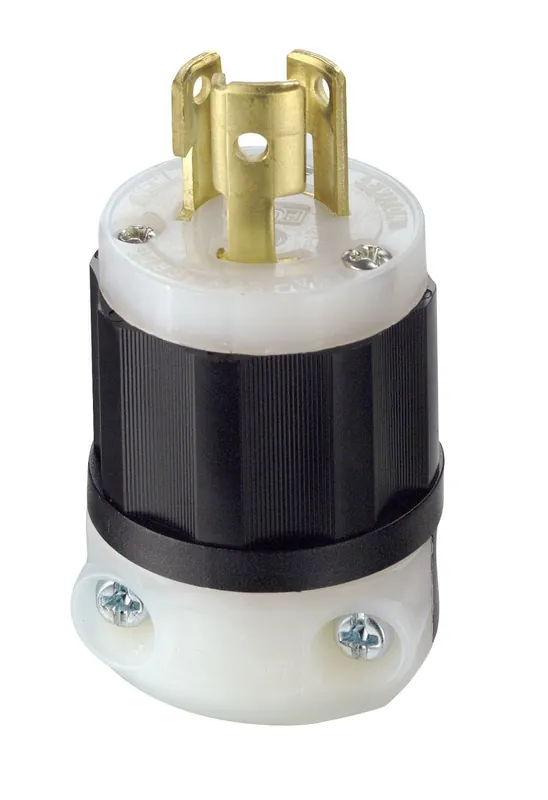 Leviton 4720-C 15 Amp, 125 Volt, NEMA L5-15P, 2P, 3W, Locking Plug, Industrial Grade, Grounding