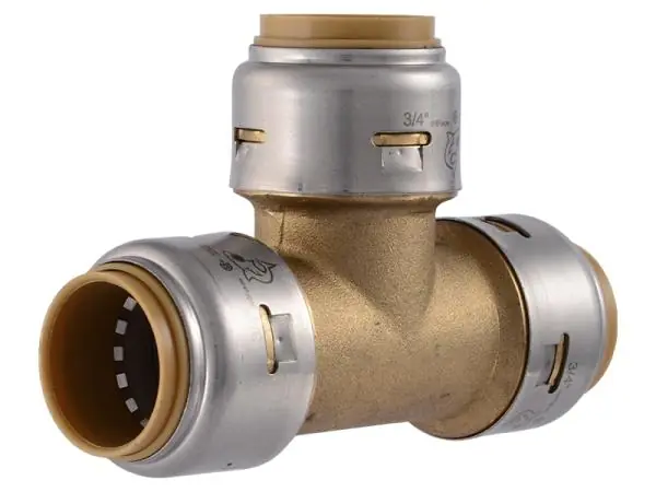 Sharkbite ur370 Brass Push Tee 3/4 Inch Push-to-connect