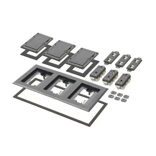 Arlington Industries FLBC8530BL Three Gang Black Floor