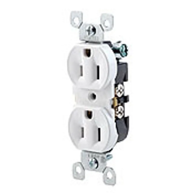 Leviton 5320-WCP Grounding Duplex Receptacle 125 VAC, 15 Amp