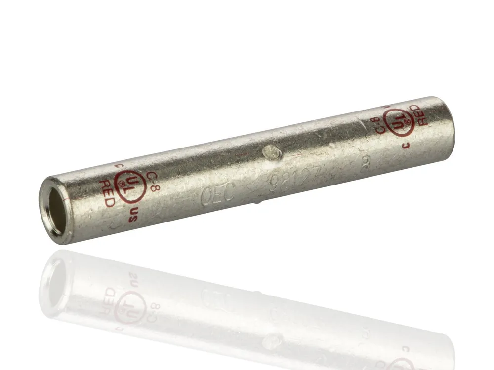 Nsi Industries C-8 Tinned Copper Splice- Long Barrel, 8 Awg