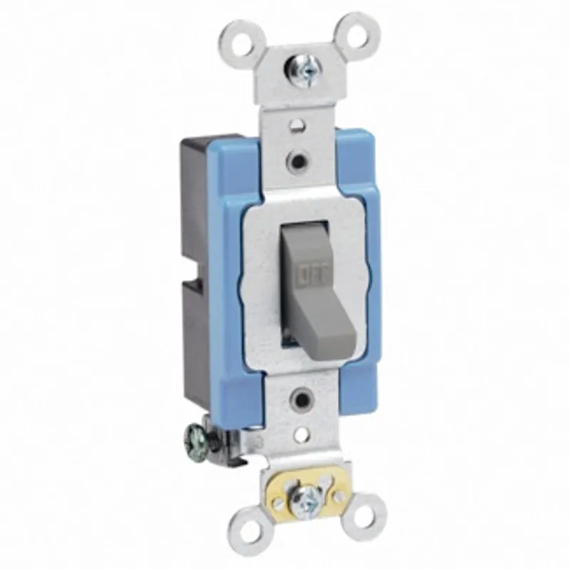 Leviton 1201-2GY 15 Amp, 120/277 Volt, Toggle Single-Pole AC Quiet Switch, Extra Heavy Duty Grade, Self Grounding