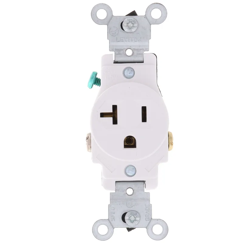 Leviton 5801-W 20-Amp 125-Volt Narrow Body Single Receptacle