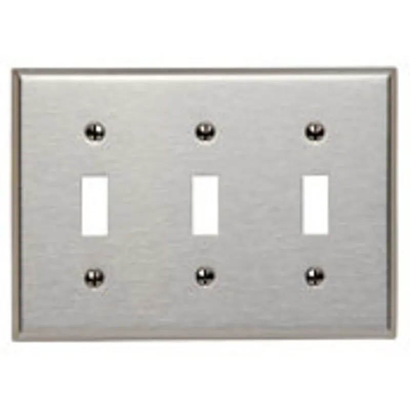 Leviton 84011-40 3-Gang Toggle Switch Wallplate Standard Size