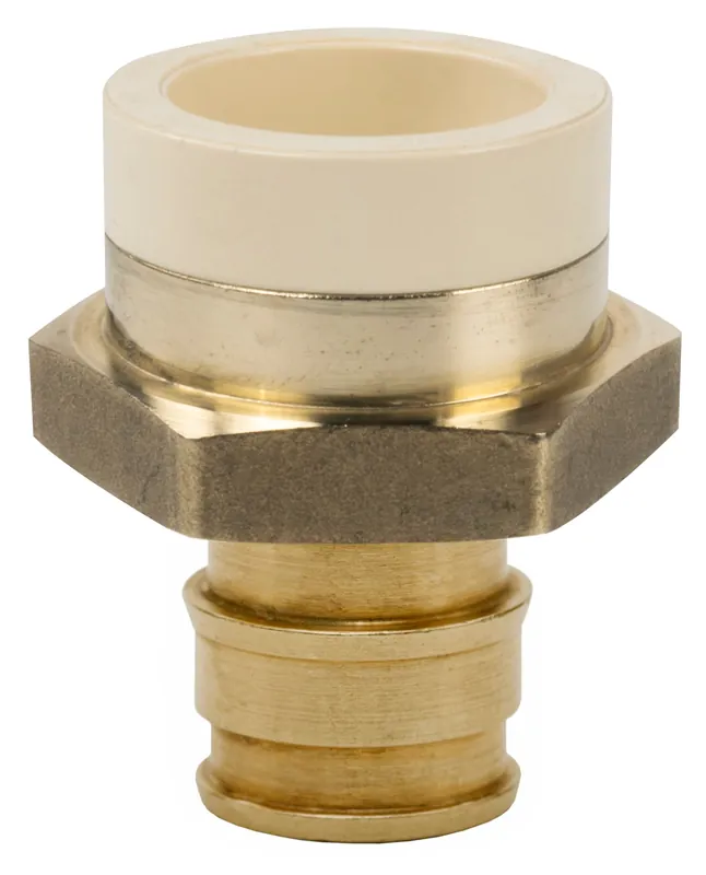 Sioux Chief 645WGC2 PowerPEX 1/2 inch CPVC x F1960 Lead-Free Brass Straight Adapter
