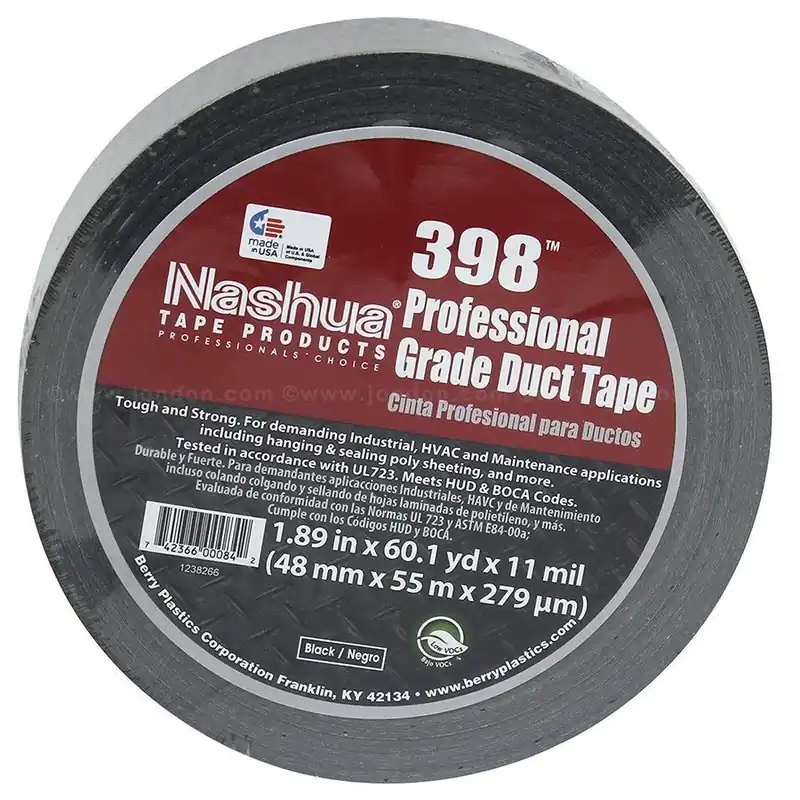 Nashua 1086776 Black Duct Cloth Tape 2 in X 60 Yd